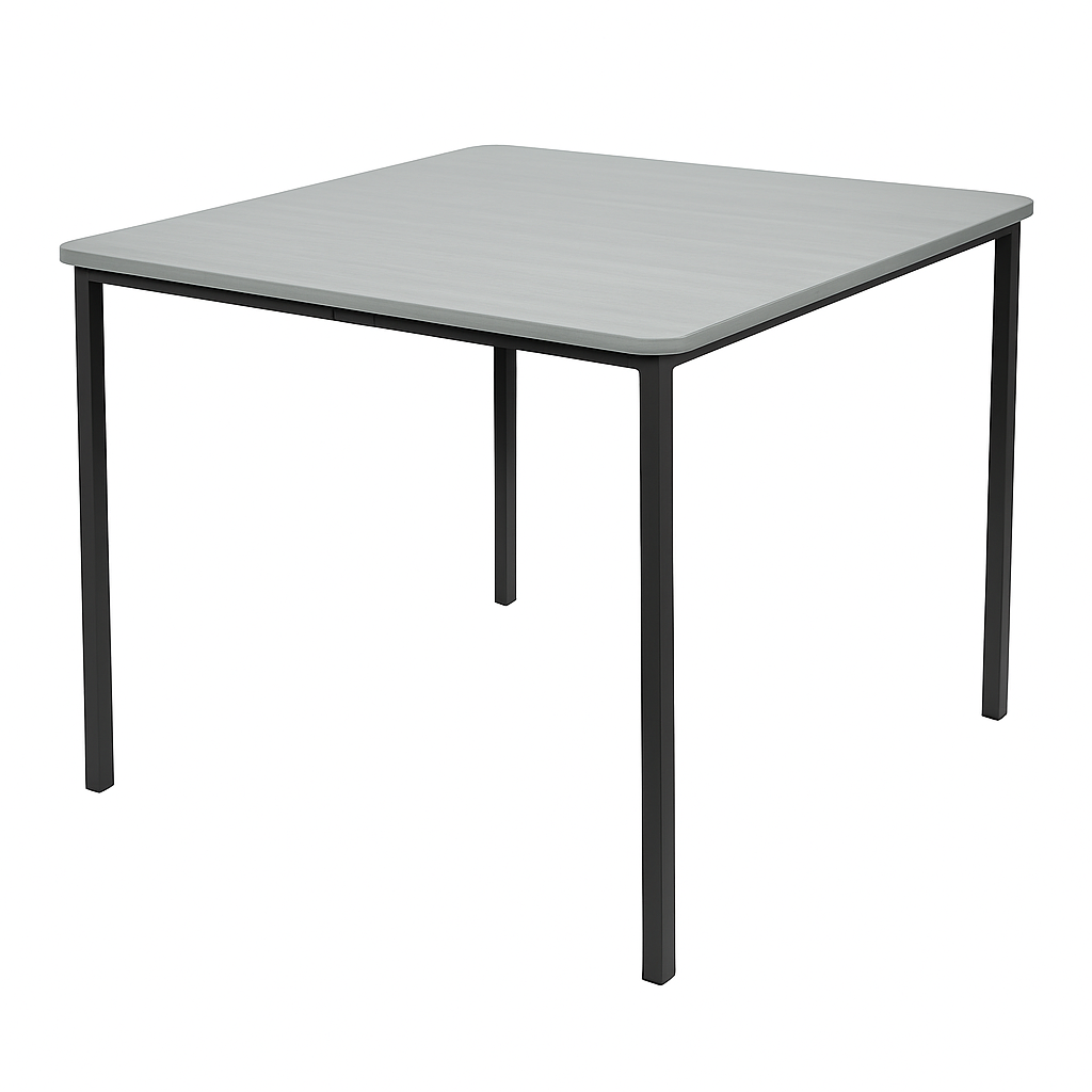 Стіл квадратний 4-х місний для шкільної їдальні, на металевому каркасі (квадратна труба), ЛЕЛЕКА, 900х900х760 мм.